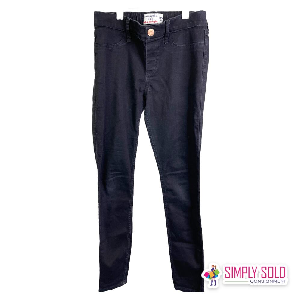 Abercrombie Kids‎ Sz 13/14 Pull-On Jean Leggings Black Pants Cotton Stretch